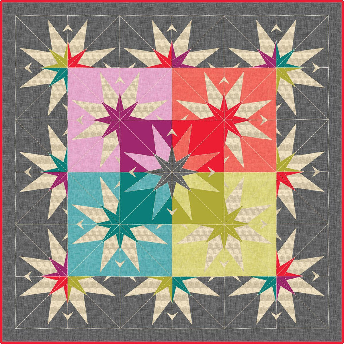 The County Star Barn Quilt Pattern - Violet Craft - Foundation Paper Piecing
