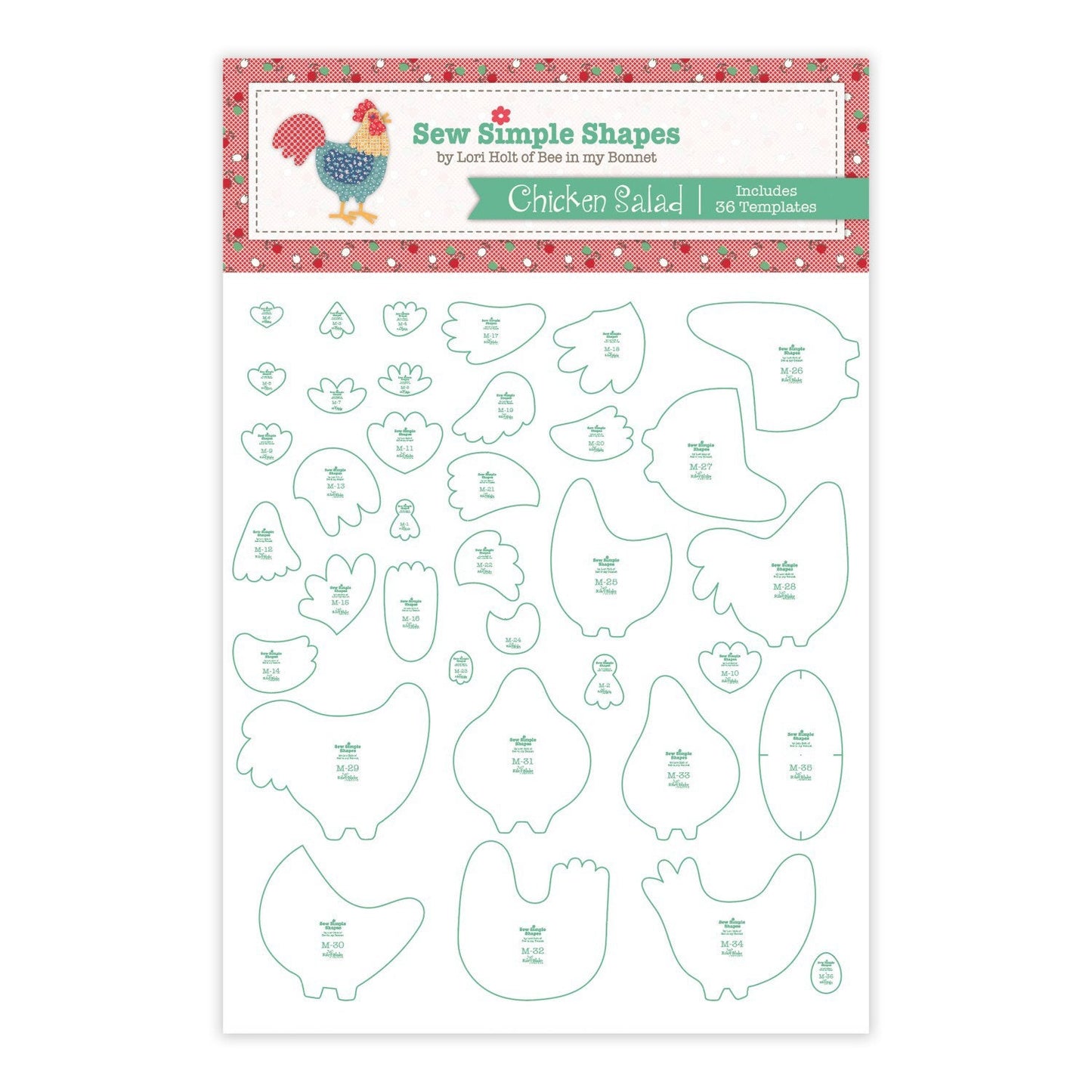 Lori Holt Cook Book Chicken Salad Sew Simple Shapes - 36 pcs