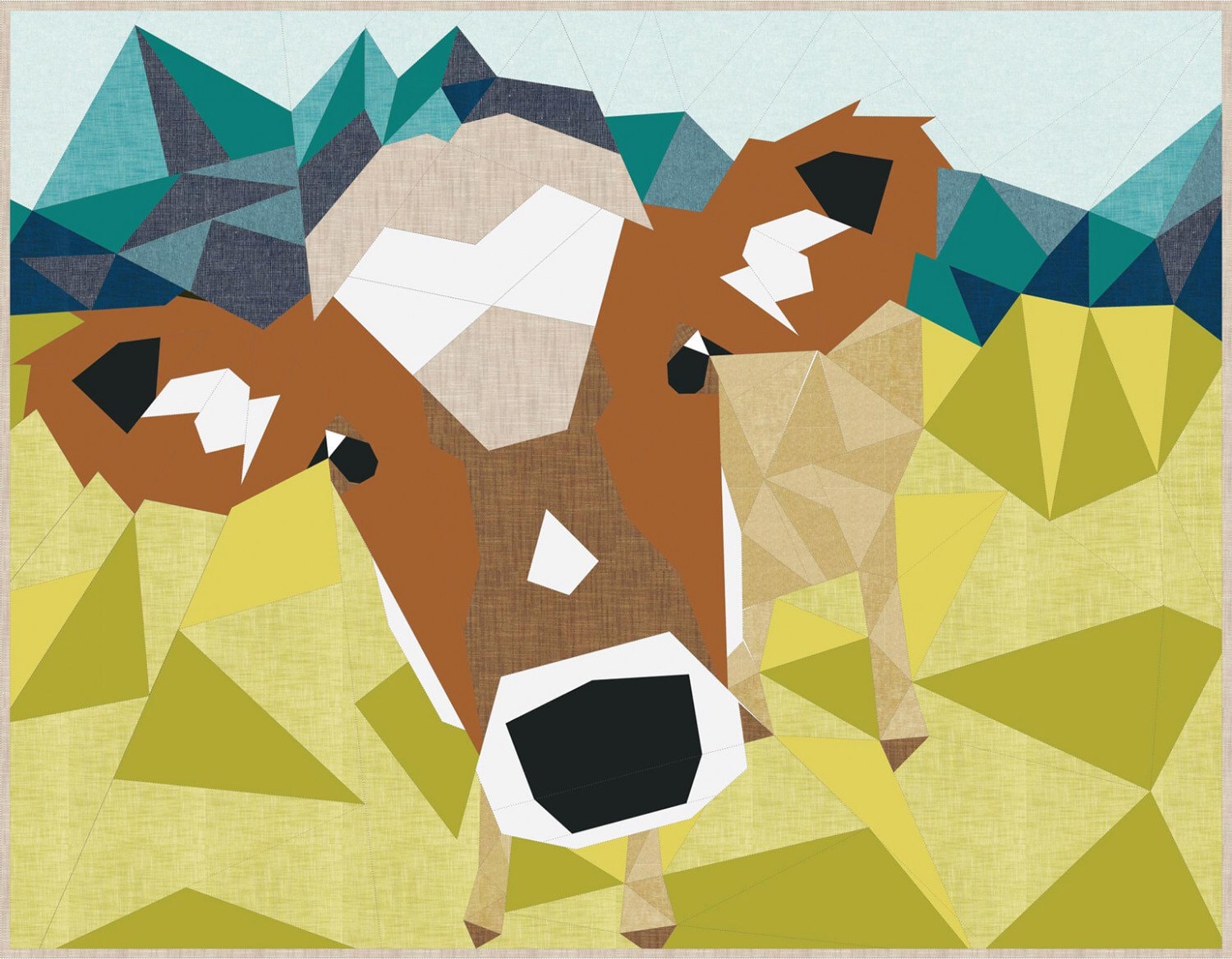 Cow Abstractions Quilt Pattern - Violet Craft - Foundation Paper Piecing Pattern