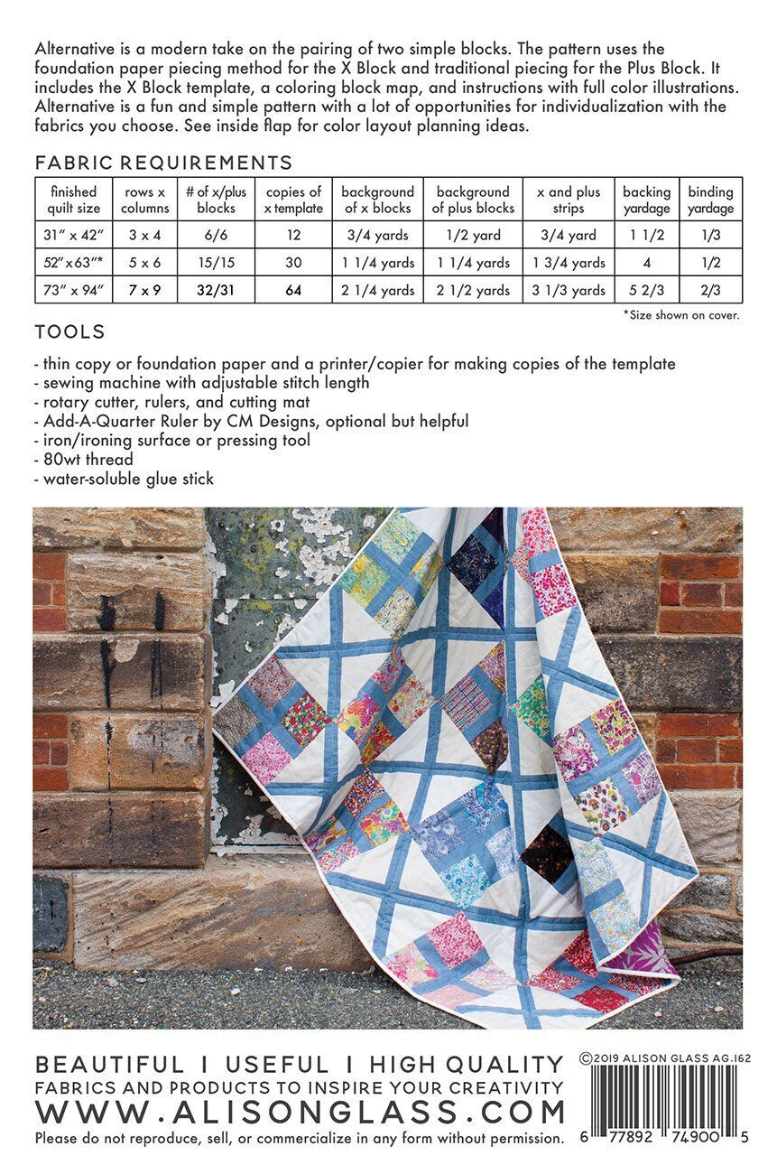 Alternative Quilt Pattern - Alison Glass - Nydia Kehnle - Foundation Paper Piecing