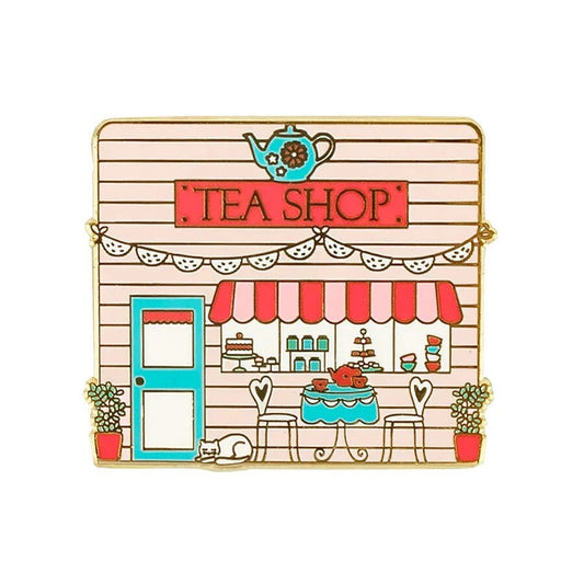 Tea Shop Main Street Enamel Needle Minder - Beverly McCullough - Flamingo Toes