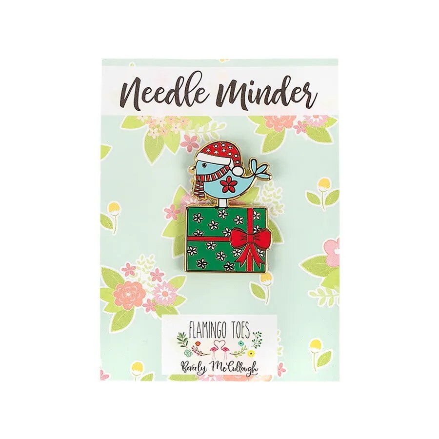 Christmas Birdie Enamel Needle Minder - Christmas Needle Minder - Beverly McCullough