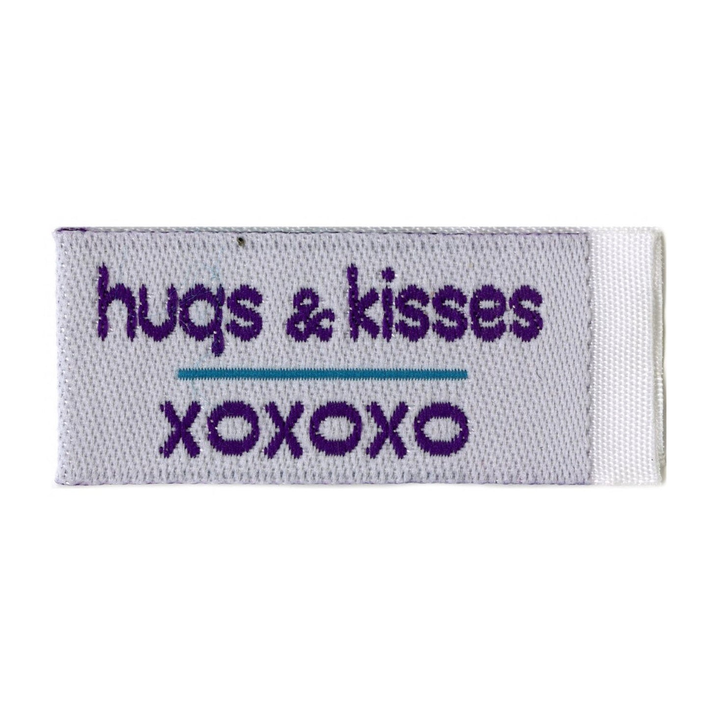 Hugs and Kisses Tag It Ons - Hugs and Kisses Quilt Labels - 12 Tags Per Pack