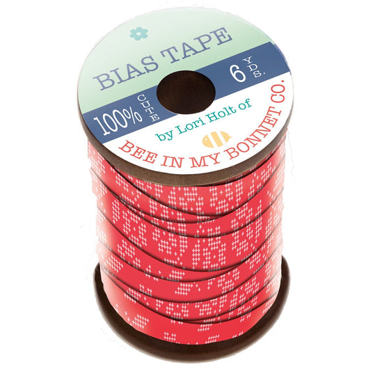 Lori Holt 1/2 inch Bias Tape - Red Flower - 6 yards