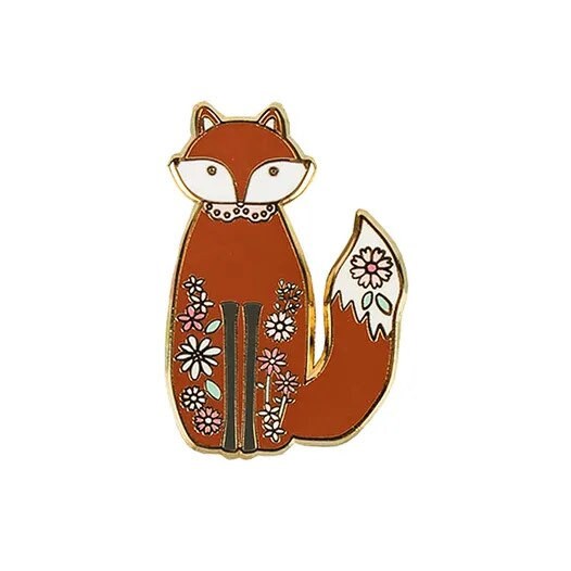 Floral Fox Enamel Needle Minder - Beverly McCullough - Flamingo Toes