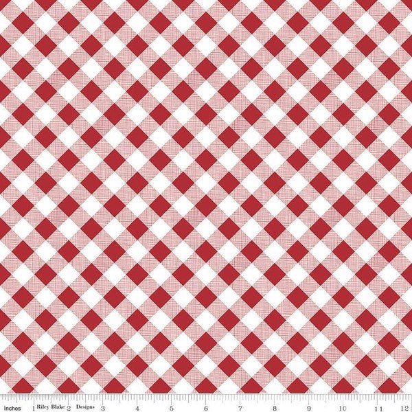 Sew Cherry 2 Red Gingham - Lori Holt - Bee in My Bonnet - Riley Blake - C5808 RED