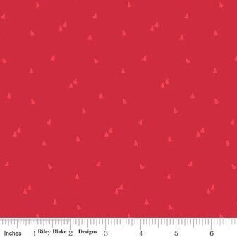 Red Christmas Fabric - Seasonal Basics - Christopher Thompson - Riley Blake - C654 RED