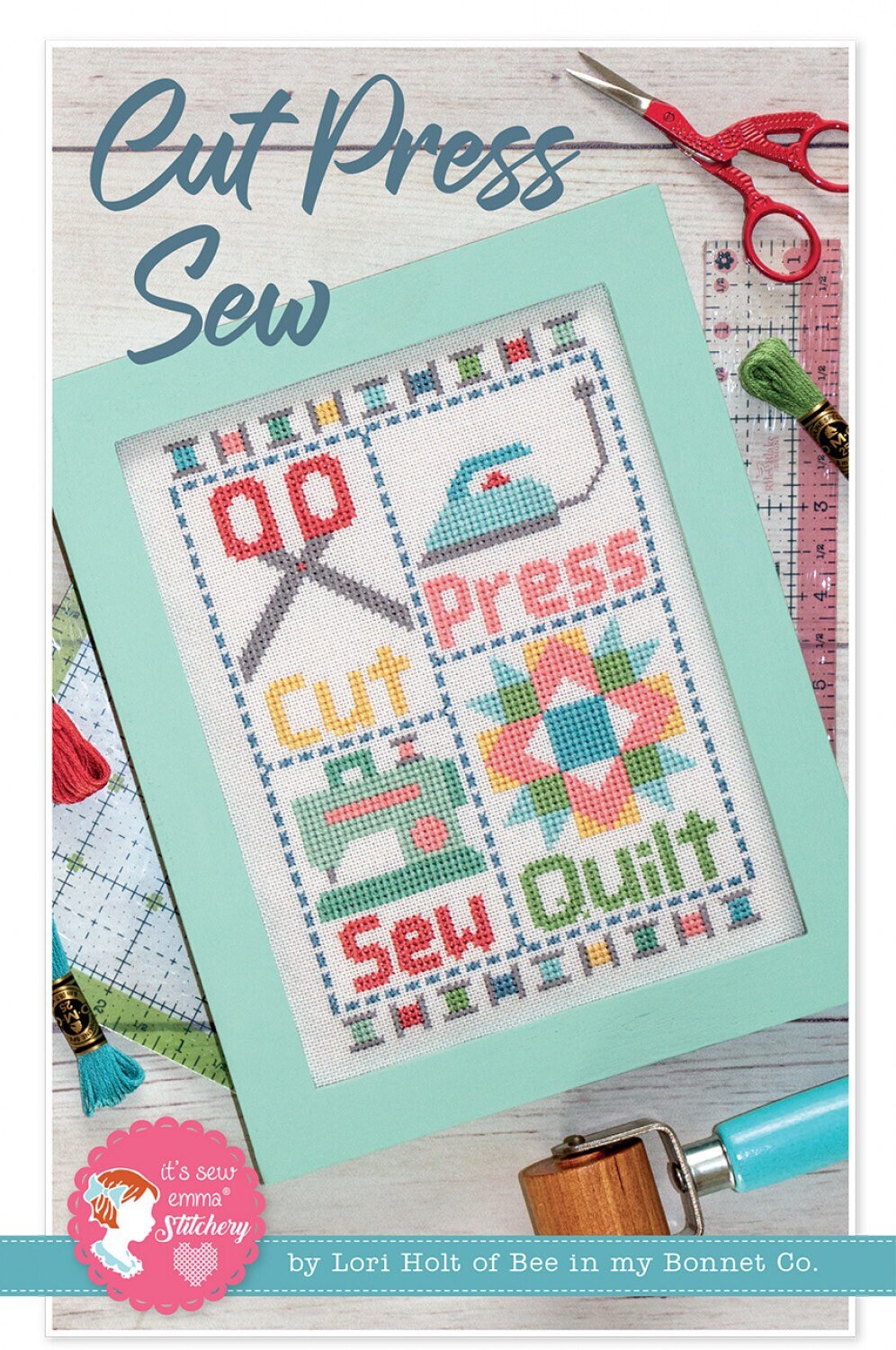 Cut Press Sew Cross Stitch Pattern - Lori Holt- Bee in My Bonnet - It’s Sew Emma