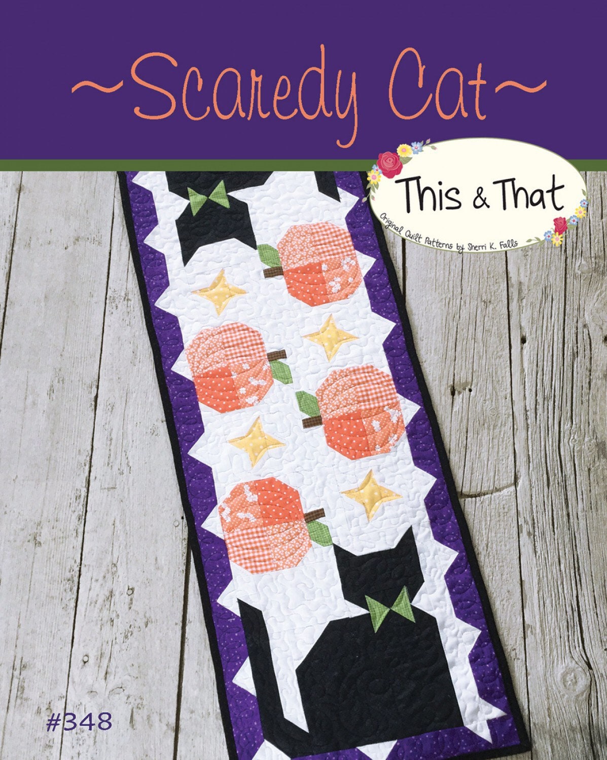 Scaredy Cat Table Runner Pattern - This & That - Sherri Falls - Fall Table Runner - Autumn Table Runner