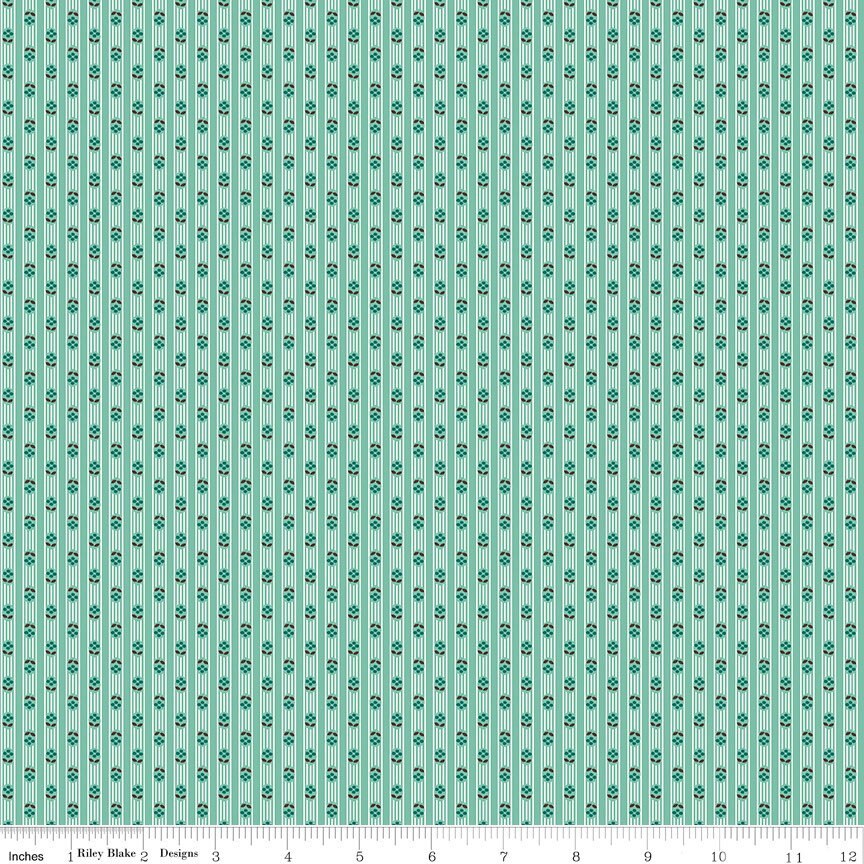 Prim Fabric - By The Half Yard - BTHY - Seaglass Stripe - Lori Holt - Bee In My Bonnet - Riley Blake - C9705 SEAGLASS