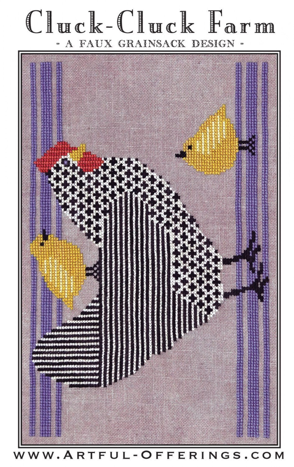 Cluck Cluck Farm Cross Stitch Pattern - Artful Offerings - Karina Hittle