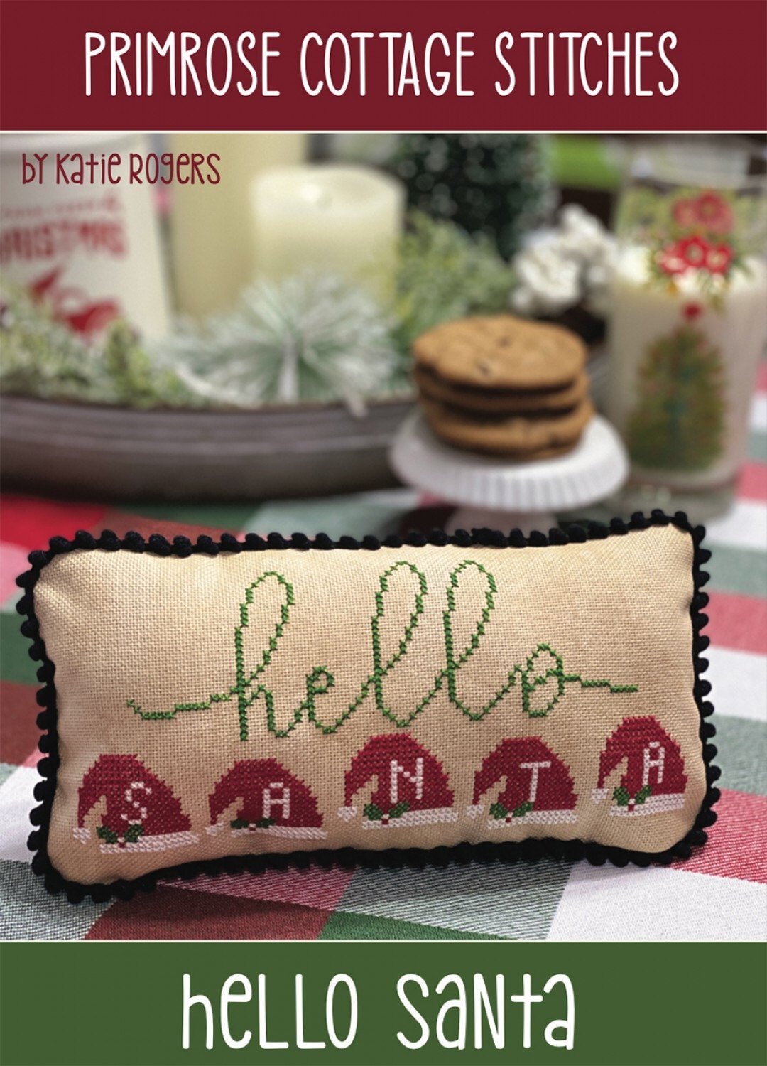 Hello Santa Cross Stitch Pattern - Primrose Cottage Stitches - 99 x 46 stitches