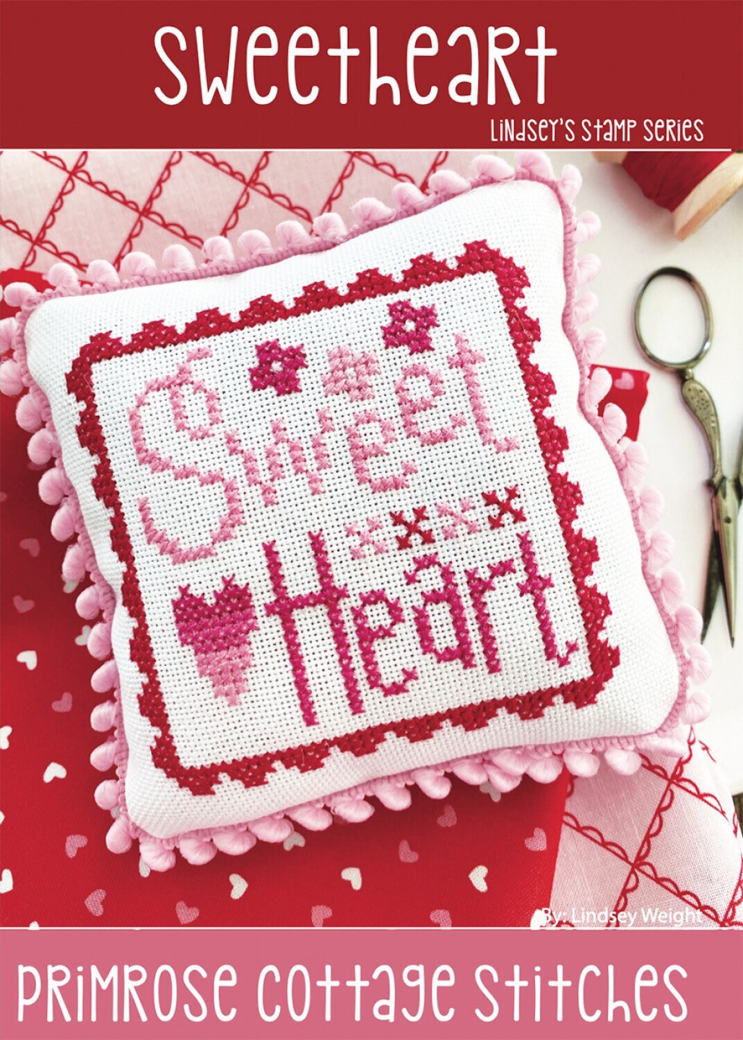 Sweetheart Cross Stitch Pattern - Primrose Cottage Stitches - 43 x 43 stitches - Stamp Series