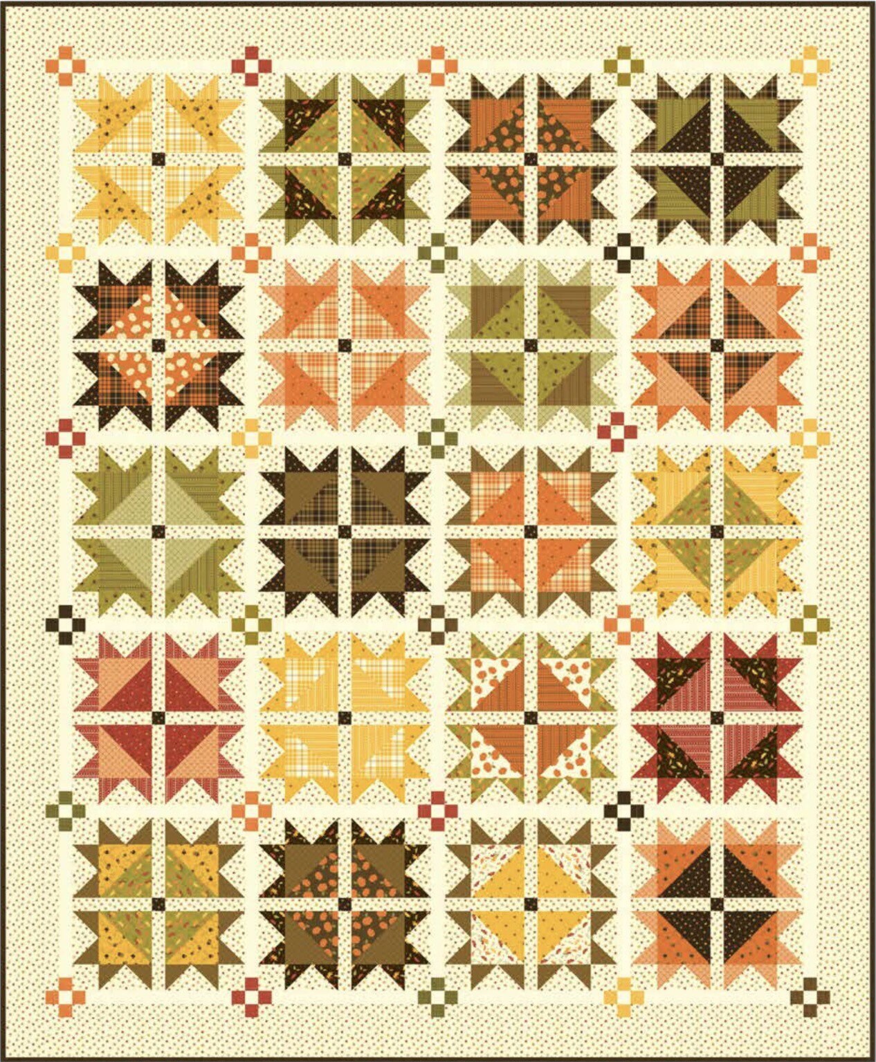 Fall is Calling Quilt Kit - Made with Awesome Autumn Fabric - Sandy Gervais - Finished Size 65” x 79” - Fall Fabric