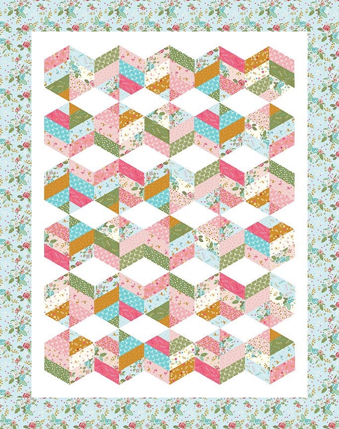 Penny Serenade Quilt Kit - Stardust Fabric - Beverly McCullough - Flamingo Toes - Finishes at 54” x 69”