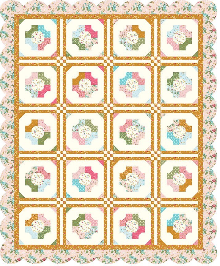 String of Pearls Quilt Kit - Stardust Fabric - Beverly McCullough - Flamingo Toes - Finishes at 69” x 84”