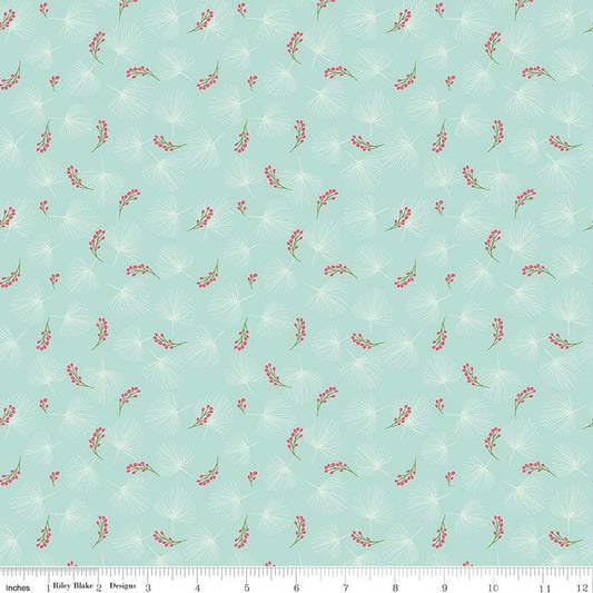 Enchanted Meadow Fabric - By The Half Yard - BTHY - Songbird Pine Needles - Beverly McCullough - Flamingo Toes - C11552 SONGBIRD