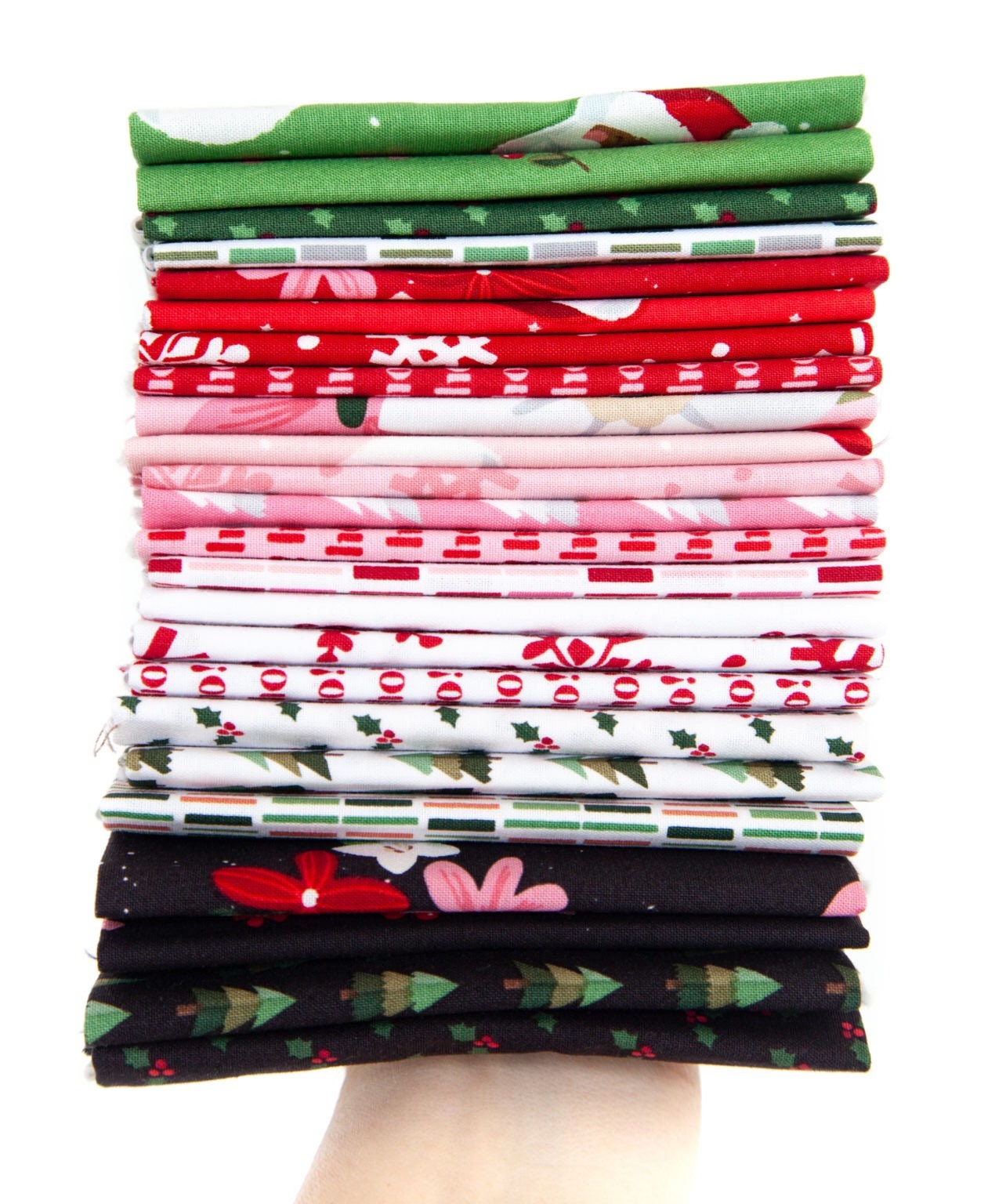 Holly Holiday Fat Eighth Bundle - 21 Fat Eighths - Christopher Thompson - The Tattooed Quilter - Riley Blake - Christmas Fabric Bundle