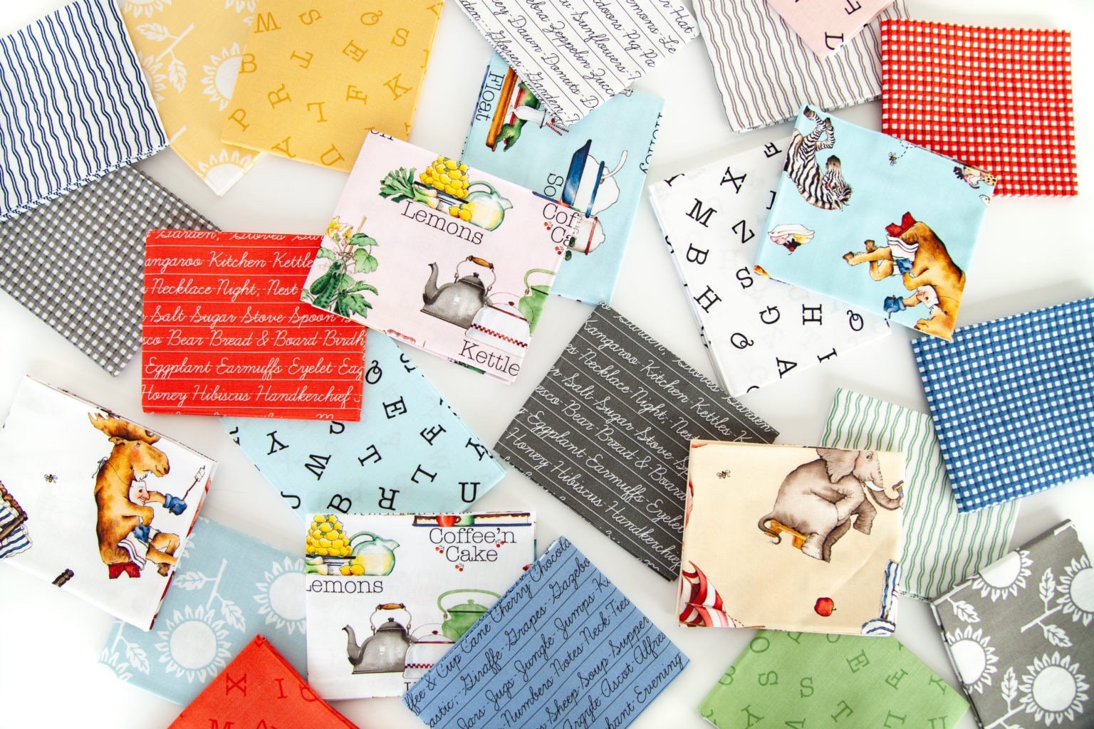 Hungry Animal Alphabet Fat Quarter Bundle - 25 Fat Quarters - J Wecker Frisch - Nursery Fabric - Rile Blake