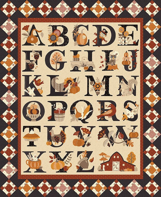 Fall Alphabet Quilt Kit - Bountiful Autumn Fabric - Stacy West - Buttermilk Basin - Finishes at 54” x 66”