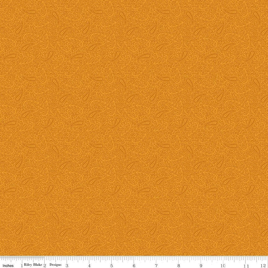 Bountiful Autumn Fabric - Orange Paisley - Stacy West - Buttermilk Basin - Fall Fabric - Riley Blake - C10859 ORANGE