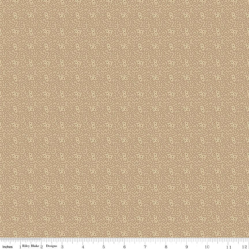 Bountiful Autumn Fabric - Taupe Stipple - Stacy West - Buttermilk Basin - Fall Fabric - Riley Blake - C10857 TAUPE