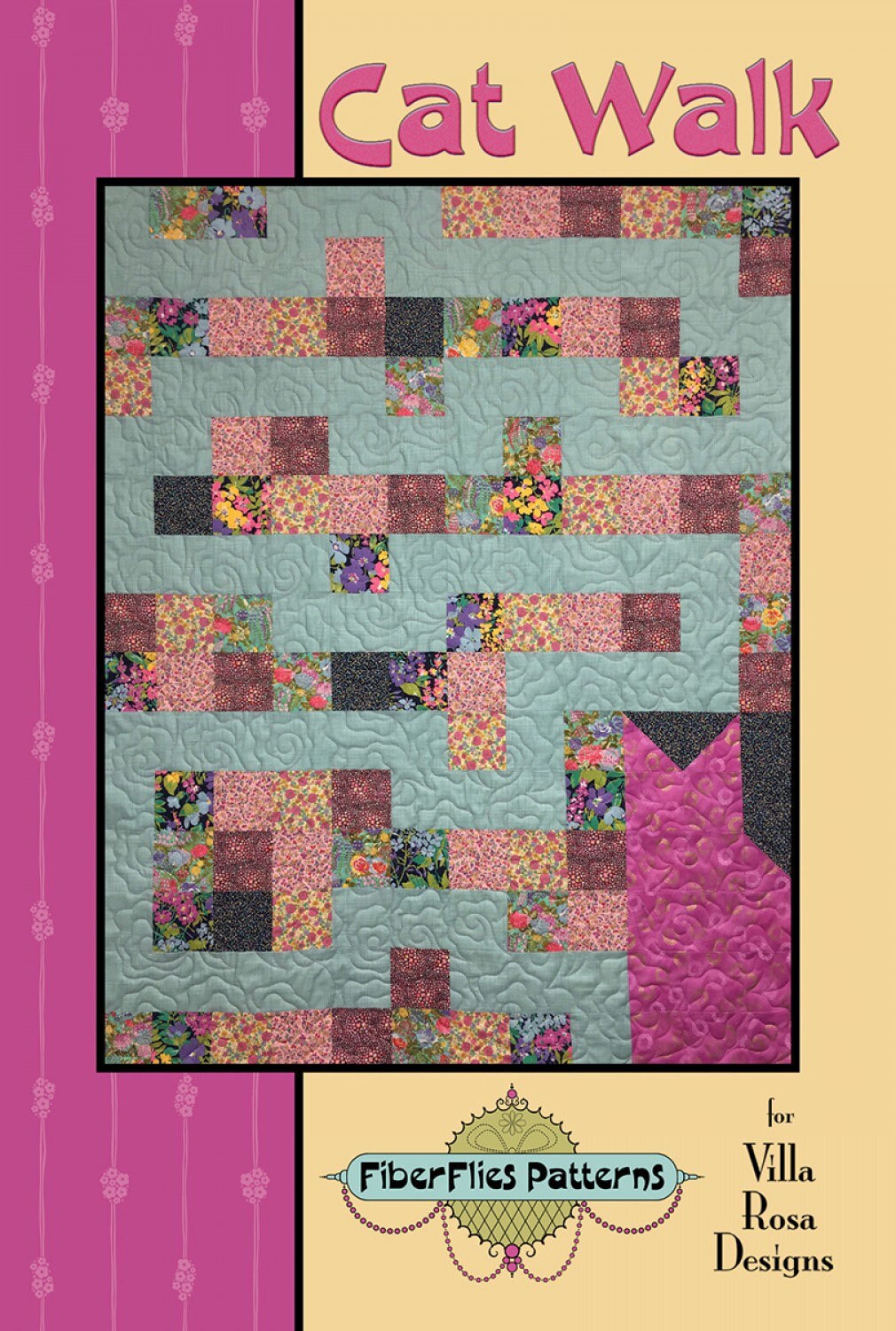 Cat Walk Quilt Pattern - 42” x 53” - Villa Rosa  Designs - Nancy Aitken - Fiber Flies Patterns