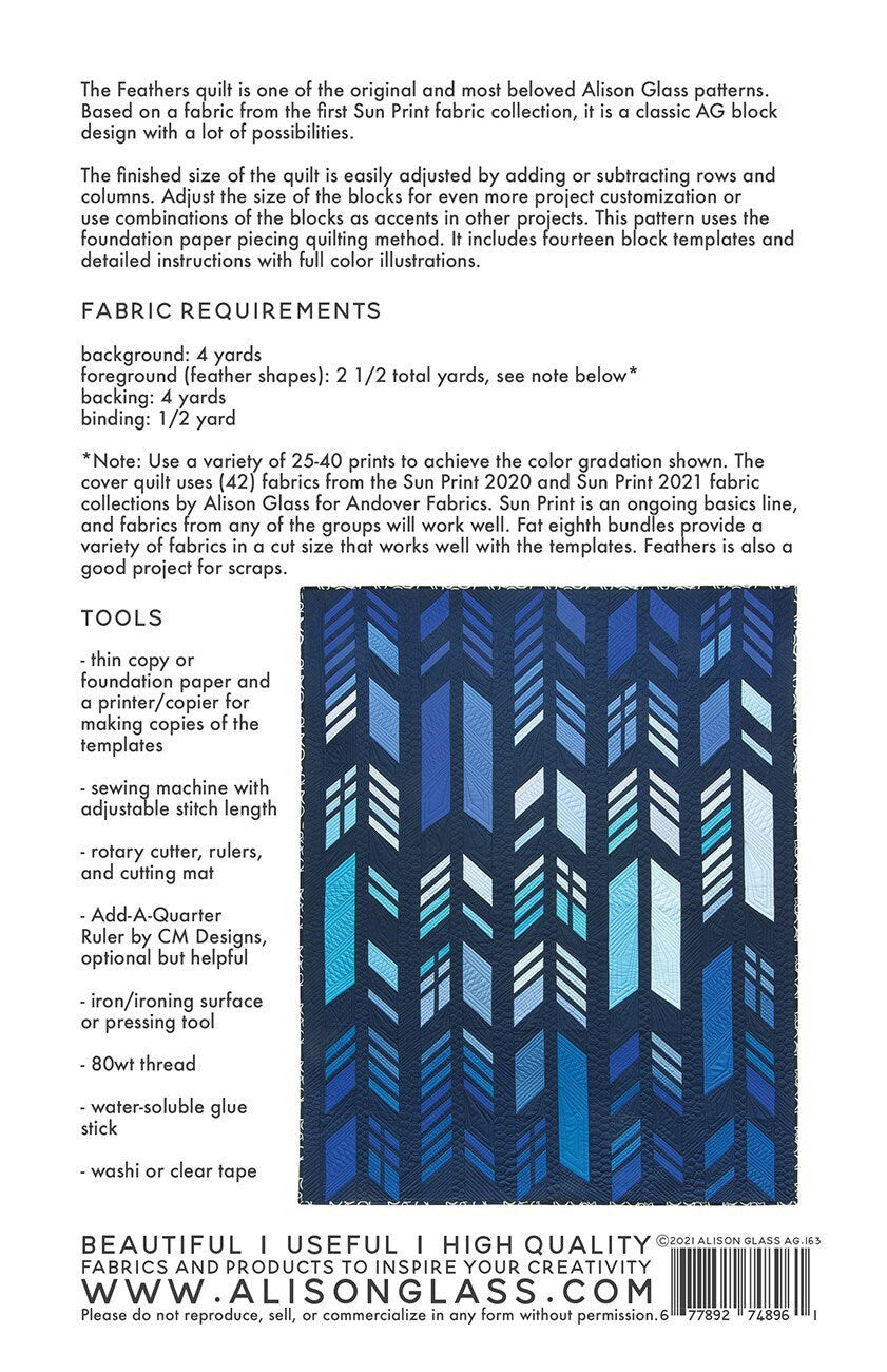 Feathers Quilt Pattern - Alison Glass - Nydia Kehnle - Foundation Paper Piecing